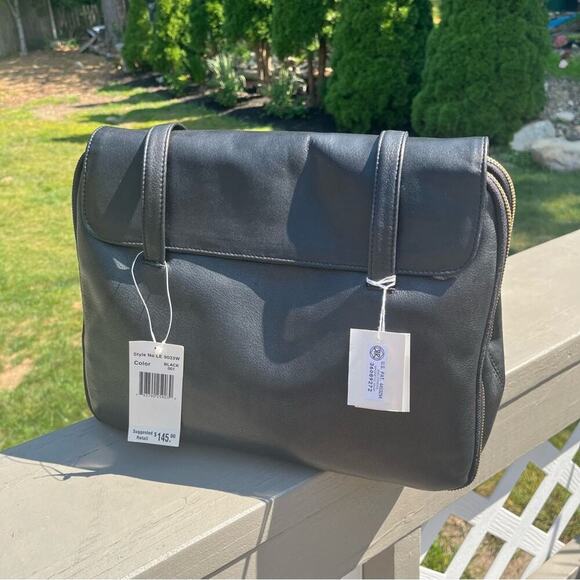 SHARIF NWT - Sharif by Americana, Black Leather Shoulder, Messenger Bag - Picture 8 of 13